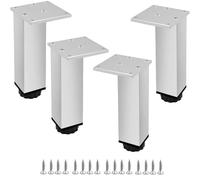 4pcs Adjustable Square Cabinet Legs, Metal Feet with Mounting Scre for Sofa Coffee Table TV Cabinet Chair, 10cm(3.9in)