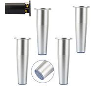 4Pcs Adjustableniture Cylindrical Sofa Feet,Modern Aluminum Replacement Table Feet,TV Desk Table Legs with Rubber Pads & Screws, Home DIY Replacement Hardware(Silver8cm/3.1in)
