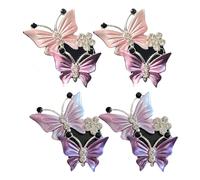 4pcs Aire Ambientador de aire Clip de ventilación BLING LINtos clips de ventilación de automóviles de mariposa con tabletas de aromaterapia 2x0.6 Accesorios Decoración estética Interior para mujere