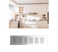 4Pcs Aluminum Air Vent Grille Cover - Easy Install Rectangular Ventilation Grill for Wardrobe, Cabinet, Bathroom Door & Furniture(Silver,5x35cm)