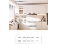 4Pcs Aluminum Air Vent Grille Cover - Easy Install Rectangular Ventilation Grill for Wardrobe, Cabinet, Bathroom Door & Furniture(Natural,8x55cm)