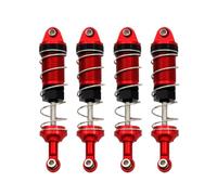 4pcs Amortiguador de Choque de Metal Amortiguador Compatible con H16 16207 144001 mn128 mn86 mn86ks 1 16 1 12 RC Piezas de actualización de automóvil(Red)