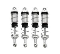 4pcs Amortiguador de Choque de Metal Amortiguador Compatible con H16 16207 144001 mn128 mn86 mn86ks 1 16 1 12 RC Piezas de actualización de automóvil(Silver)
