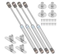 4PCS Amortiguadores de Gas 200N/20kg, Amortiguadores Muebles Cocina Resorte de Compresión para Puertas Armario, Bisagra Armario con Tornillos, Pistones a Gas