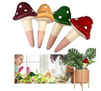 4PCS Autorriego para Macetas, 150ml Bolas de Riego para Plantas Bonita Forma de Seta Kit Riego Plantas Vacaciones Cerámica Autoriego Macetas Gotero de Plantas para Interiores y Exteriores