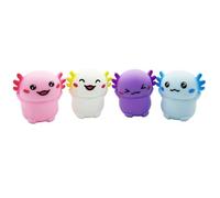 4pcs Axolotl Adorable squeezo Vibrante Juguete resiliente Juguetes de estrés Alivio de Juguete ansiedad y estrés Alivio de Axolotl para niños, Adultos, Regalos de Axolotl, Color Aleatorio, Cara