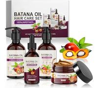 4PCS Batana Champú de aceite, 50/100 ml, Mascarilla para el Cabello | 100 ml Acondicionador 100% Natural para el Crecimiento del Cabello y el Cuidado de la Piel para Hombres y Mujeres