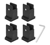 4PCS Bed Risers, Adjustable Furniture Risers with Screw Clamp Desk Riser Rubber Bed Couch Risers for Sofa, Chair Legs, Refrigerator, Washing Machine (Black)