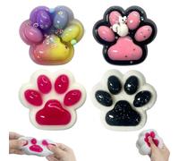 4pcs Big Cat Paw Toys Squeeze Toys de gran tamao, patas de patada de gato para para aliviar el estrs, favores de la fiesta de alivio, adolescentes,