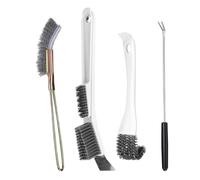 4PCS Bird Cage Cleaning Brush Set - Stainless Steel Nylon ABS Long Handle Scrubbing Tools For Pet Enclosures Kitchen Grill Maintenance Reusable Design - Ergonomic Cleaning Kit - Eco Friendly