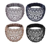 4PCS Boho Chic Crystal and Pearl Headband, Boho-Chic & Embellished Wide Headbands for Women