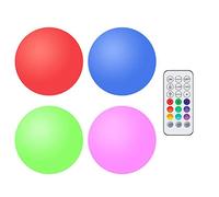 4pcs Bola de luces LED Nocturna luminosa con control remoto inalámbrico a prueba de agua Colorido Paisaje al aire libre Luz decorativa para el hogar y fiestas