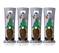 4PCS Bolsas Navideñas Para Botellas De Vino,Funda De Botella De Gnomo,Navideña Para Botella Vino,Decoración De Botellas De Vino De Navidad,Navideños Gnomos Bolsas Botella,Fiestas Navideñas (D)