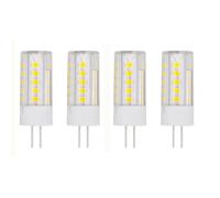 4pcs Bombilla Led G4 220V 3W Jc Base Bi-pin G4 Luz Led para Candelabros Luces Colgantes Luces de Disco de Pared de Mesa Iluminación de Paisaje Reemplazo para Bombillas Halógenas, 3W, Blanco Cálido