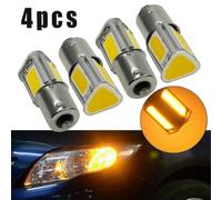 4pcs Bombillas LED Ámbar 1156 BA15s Coche Giro | 4 COB chips, ámbar , ángulo 360 grados, ideal para intermitentes, bajo consumo