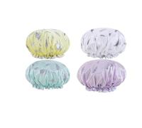 4PCS Bonnet for Sleeping,Hair Bonnets for Women Men,Elastic Wide Band Hair Bonnet Shower Cap for Sleeping