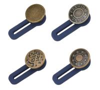 4pcs Botones desmontables vaqueros,Botones Para Pantalones Vaqueros,Botone pantalon ajustable,Botones de costura gratis,Extensor de Botón de Cintura de elástica tejanos(Bronce)