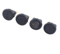 4Pcs Car 12V/220V 3 Pin 4 Color Each Cat's Eye Round Rocker Dot Boat LED Light Toggle Switch SPST (Size : 220V) Switches