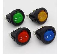 4Pcs Car 220V Round Rocker Dot Boat LED Light Toggle Switch SPST ON/Off Controls (Color : Red) Mixed Color) Controls Switches