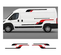 4PCS Car Long Side Stickers Graphics Camper Van Auto Racing Calcomanías, para Fiat Ducato Accesorios de película de Vinilo Decoración DIY