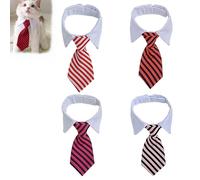 4PCS Cat Business Tie, Cats Necktie with Suit White Collar Adjustable, Cat Necktie Cat Tie, Adjustable Puppy Pets Formal Necktie Collars, Dog Ties with Suit White Collar (Set-b)