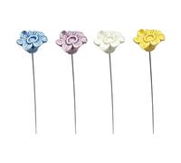 4Pcs Ceramic Bee Watering Station, Handmade Flower Bee Bath Drinking Cups Station for Garden, Colorful Ceramic Flowers for Water for Bees Butterfly