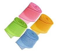 4PCS Cinta de Tela Colorida Cinta de Envoltura para Lazos Guirnalda Elaboración Embalaje Cumpleaños Decoración de Boda 50mmX2metro Fiesta de Seda de Colores