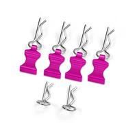 4pcs Clips de carrocería de Metal con 1/5 1/8 1/10 1/12 automóviles RC compatibles con Accesorios Modelo para automóviles(Rose Red)