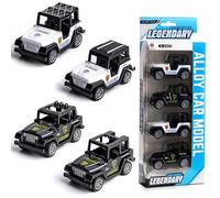 4PCS Coches De Juguetes Metalicos, Mini Cars Juguete, Coche De Juguete De Dibujos Animados, Mini Vehículo de Juguetes, Inercia Auto Modelo Set, para Niñas Niños Cumpleaños Regalo(Policía Vehículo)