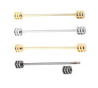 4pcs Collar Bolt Pin Pearl Hair Accessories Flip Stand Logo Sand Fly Plat Fashion Brooch Long Needle (Copper)