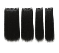 4PCS Conjunto de clips extensión cabello largo recto para mujeres Clip In Piezas peluca aspecto natural Fáciles usar Sintéticas Ligeras Cómodas peinado capado Uso diario Estilismo