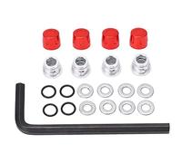 4pcs Cubierta de rueda Tornillo Tuerca Conjunto de aleación de aluminio Accesorios para automóvil de control remoto para un automóvil de 1/10 RC con un cubo de la rueda de 1.9 (Rojo)