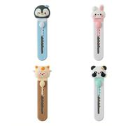 4pcs cuchillo utilitario retráctil portátil - Animales lindos cuchillo de papelería, artesanía cortadora de papel, minicuchillo de corte