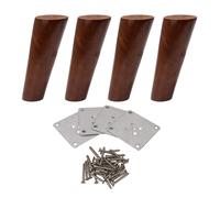 4pcs de 6 pulgadas patas de sof color nogal muebles de madera de madera con cnicos cnicos gabinetes de pies de sof piernas