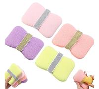 4Pcs Double-Sided Bath Foaming Bag,2-in-1 Double-Sided Exfoliating Bath Sponges Set,Exfoliating Glove Soap Holder for Shower Exfoliating,Quick Lather & Reusable Mesh Soap Holder