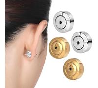 4Pcs Earring Backs for Droopy Ears, Elegant Stainless Steel Earring Backs for Studs, Comfortable Earlobe Support