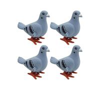 4PCS Educational Doves Figurine Toy with Clockworks Mechanism Realistic Bird Windup Toy for Children Room Decoration