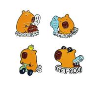 4pcs Elegante Capybaras Lapel Pin Hecho a Mano Animal Broche Elegante Corsé Insignia de Moda Accesorios para Fiestas Y Cenas Unicas Animales Pines
