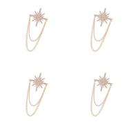 4PCS Elegante Pin de Solapa Conjunto de Adornos en Pecho Diseño de Cadena Creativa Broche Pin para Bodas y Conferencias Broche de Cadena Colgante