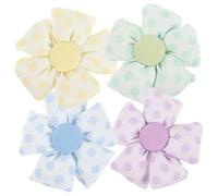 4pcs Embellishments Craft Fabric Flowers for Headbands Brooch Kit Adorable Dot Flower