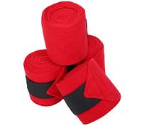 4pcs envolturas de polo de caballo, vendaje de pierna de caballo rojo no slip accesorios de envoltura de vellón transpirable