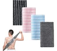 4PCS Exfoliating Shower Towel, Japanese Exfoliating Towel, Back Exfoliator Towel,Extra Long Back Scrubbers for Use in Shower,Double-Sided Body Cleansing Washcloth for Men & Women
