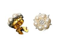 4pcs Faux Pearl Shirt Cufflinks Buttons Pins For Ladies Clothing Accessories para manualidades, bodas(Color 4)
