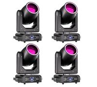 4PCS Foco de Cabeza Móvil de 200W, Luz LED RGB para Escenario con 18 Prismas 7+1 Colores 11+1 Patrones d-mx512 Control de Sonido para Clubes Fiestas Conciertos Discotecas DJ Navidad