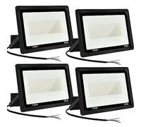 4PCS-Focos LED Exterior 150W Proyector LED Exterior 15000LM IP66 Impermeable Foco Proyector LED 6000K Blanco Frío Floodlight para Casa, Garaje, Patio, Terraza, Campo