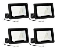 4PCS-Focos LED Exterior 50W Proyector LED Exterior 5000LM IP66 Impermeable Foco Proyector LED 6500K Blanco Frío Floodlight para Casa, Garaje, Patio, Terraza, Campo