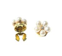 4pcs For Shirt Faux Pearl Flower Cufflinks Sleeve Buttons Clip On Dress Accessories para manualidades, bodas