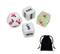 4pcs Fun Dice Set Combo, 12 Caras Carácter Color Inglés, con Bolsa de Tela-B219ES
