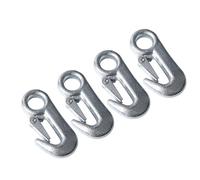 4Pcs Galvanized Iron Trailer Snap Hooks with Safety Latches, 90mm, Heavy Duty for Towing, Marine and Industrial Hardware Use