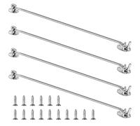 4PCS Gancho Puerta Ganchos para Ventanas Gancho Puerta Cierre Gancho de Cabina Puerta Gancho Ventana Abierta Gancho Cerrar Puerta con 16PCS Tornillos para Puerta Ventana Persianas (40 * 0.5cm)